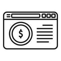 Web-Geld-Gewinn-Symbol-Umrissvektor. Mobile Strategie vektor