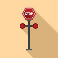 Stop-Schild-Barriere-Symbol flacher Vektor. Bahnstraße vektor