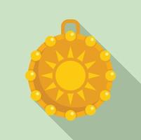 Flacher Vektor des Sonnenamulett-Symbols. japanische magie