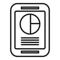 Tablet Marktsegment Symbol Umrissvektor. Kundendiagramm vektor