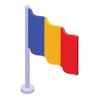 Isometrischer Vektor des rumänischen Desktop-Flaggensymbols. Rumänien urlaub