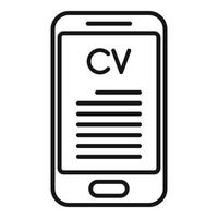 cv-Telefonsymbol-Umrissvektor. Internetarbeit vektor