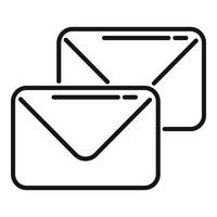 E-Mail-Support-Icon-Umrissvektor. Bürodienst vektor