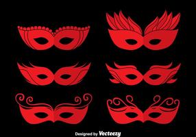 Röd Masquerade Mask Vektorer
