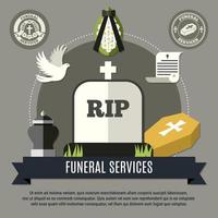 begravning tjänster mall banner vektor