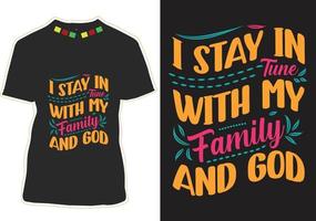 glückliche Familie zitiert T-Shirt-Design vektor