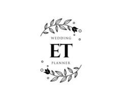 et initials brief hochzeitsmonogramm logos sammlung, handgezeichnete moderne minimalistische und florale vorlagen für einladungskarten, save the date, elegante identität für restaurant, boutique, café im vektor