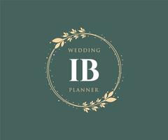 ib initialen brief hochzeitsmonogramm logos sammlung, handgezeichnete moderne minimalistische und florale vorlagen für einladungskarten, save the date, elegante identität für restaurant, boutique, café im vektor