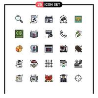 uppsättning av 25 modern ui ikoner symboler tecken för hemsida meddelande utnämning megafon reklam redigerbar vektor design element