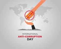 internationell mot korruption dag, 9 december. affisch och social media posta anti korruption. vektor illustration.