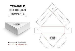 triangel- förpackning låda dö skära mall vektor