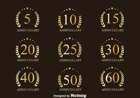 Golden Anniversary Badge Collection Vectors