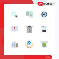 9 kreative Symbole moderne Zeichen und Symbole von ui Basic Business Message Alert editierbare Vektordesign-Elemente vektor