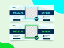 medicinsk hälsa vård webb baner social media omslag design mall vektor