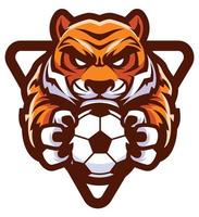 Tiger-Fußball-Fußball-Maskottchen vektor