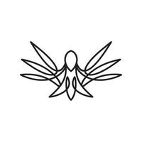 linje fågel logotyp design mall. fågel flyga ikon, tecken och symbol. vektor