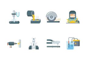 Metalworking Icon Set vektor