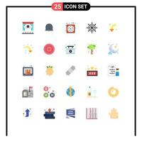 Stock Vector Icon Pack mit 25 Zeilen Zeichen und Symbolen für nach unten gebogene Wanduhr Pfeile Rad editierbare Vektordesign-Elemente