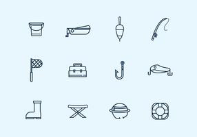 Outline Fishing Icons vektor