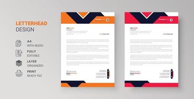 kreatives geschäftsbriefpapier unternehmensidentität stilvolles firmenrechnungs- und einbanddesign im a4-format vektor