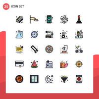 uppsättning av 25 modern ui ikoner symboler tecken för kultur växellåda app ladda ner bil labb redigerbar vektor design element