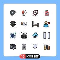 uppsättning av 16 modern ui ikoner symboler tecken för Kartor sport betyg spel skjorta redigerbar kreativ vektor design element
