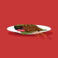 Satay-Hintergrund. Design im Cartoon-Stil. vektor