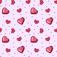 hjärta formad småkakor sömlös mönster för valentine s dag. mönster för omslag papper, vykort, textilier, tapeter, tyger, etc. tecknad serie stil, vektor illustration.