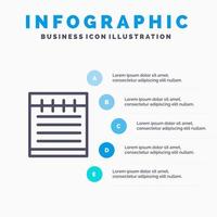 anteckningsbok studie utbildning skola linje ikon med 5 steg presentation infographics bakgrund vektor