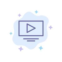 Video Play Youtube blaues Symbol auf abstraktem Wolkenhintergrund vektor