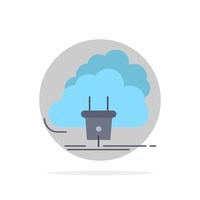 Cloud-Verbindung Energienetzwerk Power Flat Color Icon Vektor