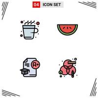 4 kreative Symbole moderne Zeichen und Symbole der Kaffeeerziehung heiße Wassermelone ein editierbares Vektordesign-Element vektor