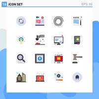 16 universell platt färger uppsättning för webb och mobil tillämpningar ok Rör handledning anteckningsbok bok penna redigerbar packa av kreativ vektor design element