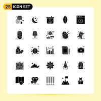 universell ikon symboler grupp av 25 modern fast glyfer av barn radera vagn app surfa redigerbar vektor design element