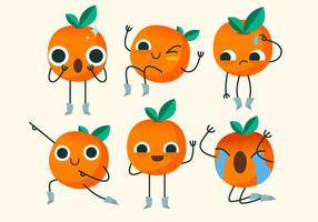 Clementine söt karaktär utgör vektor illustration