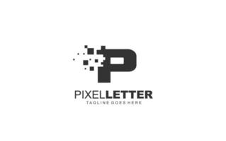 p-Logo-Pixel für Markenunternehmen. digitale Vorlagenvektorillustration für Ihre Marke. vektor