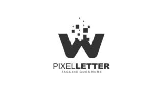 w Logo-Pixel für Markenunternehmen. digitale Vorlagenvektorillustration für Ihre Marke. vektor