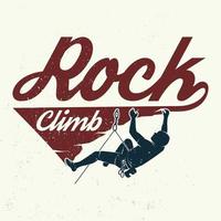 vintage typografi design med klättrare på bergen. vektor