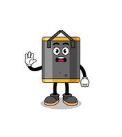 Boxsack-Cartoon-Illustration, die die Hand stoppt vektor