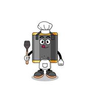 maskottchenillustration des boxsackchefs vektor