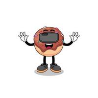 Illustration von Donuts mit einem VR-Headset vektor