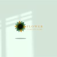 Logo Icon Design Blume transparent Tosca Farbe einfach elegant für Floristen eps 10 vektor