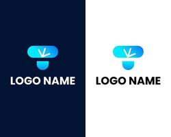 brev t med länk modern företag logotyp design mall vektor