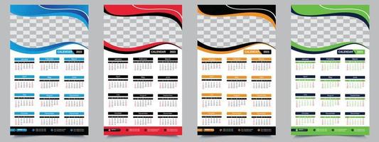 Wandkalender 2023, 1-seitige Wandkalender-Designvorlage, Wandkalender im minimalistischen Stil, 2023-Kalendervektor-Designvorlage. vektor