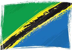 Grunge-Tansania-Flagge vektor