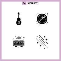 Stock Vector Icon Pack von Linienzeichen und Symbolen für Audioalarm Tonzeichen Zeit editierbare Vektordesign-Elemente