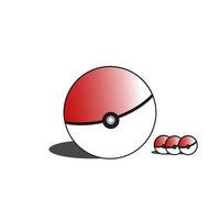 einfaches Icon-Pop-Spiel und Pokemon-Ball-Smartphone-App vektor