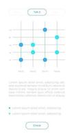 UI-Elementvorlage für verstreute Plots. bearbeitbare isolierte Vektor-Dashboard-Komponente. flache Benutzeroberfläche. visuelle Datenpräsentation. Webdesign-Widget für mobile Anwendungen mit hellem Thema vektor