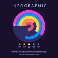 Bewertung von Bildungsprozessen kreist Infografik-Designvorlage für dunkles Thema ein. bearbeitbares Tortendiagramm mit Prozentsätzen. visuelle Datenpräsentation vektor