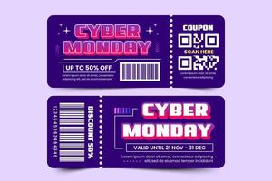 Cyber-Monday-Gutschein- oder Coupon-Designvorlagen können einfach angepasst werden vektor